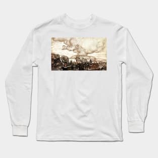 Away He Flew - Peter Pan at Kensington Gardens - Arthur Rackham Long Sleeve T-Shirt